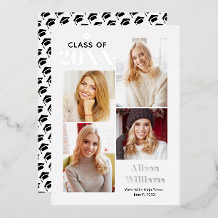 Class of 2025 silver foil graduation 4 photos