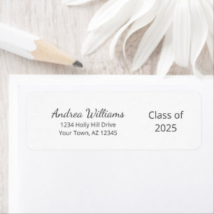 Class of 2025 Simple Graduation Return Address