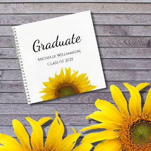 Class of 2025 Sunflower Graduation Party Guest Notebook