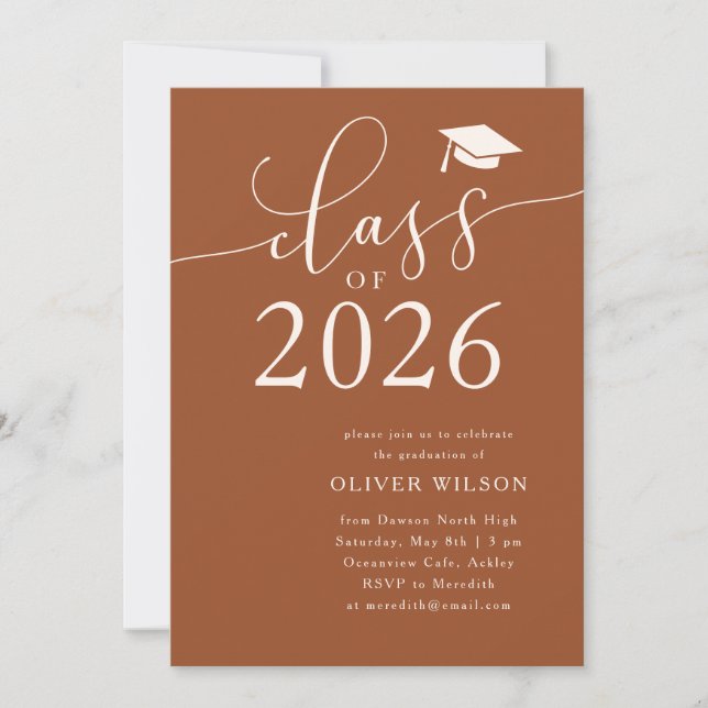 Class of 2025 Terracotta Graduation Party  Invitation (Front)