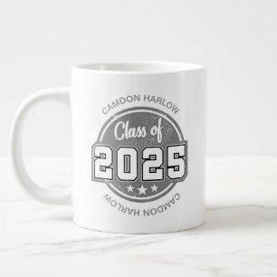 Class of 2025 Vintage Graduate Name Large Coffee Mug