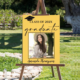 Class Of 2025 Yellow Photo Graduate Announcement Print