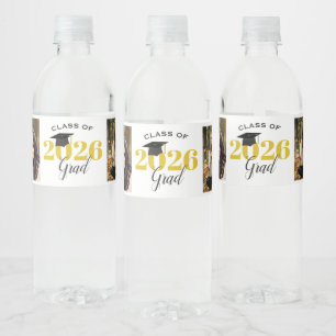 Class of 2026 2 photos Graduation Water Bottle Label