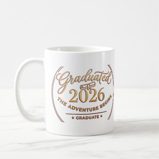 Class of 2026 Adventure Begins / Graduation Class Coffee Mug (Left)