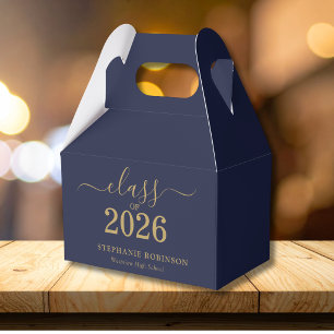 Class of 2026 Blue Gold Script Graduation   Favour Box