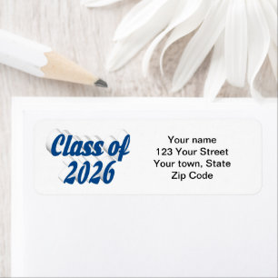 Class of 2026 blue text graduation