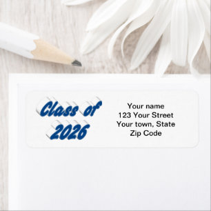Class of 2026 blue typography graduation