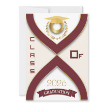 Class of 2026 Burgundy & Gold Editable Graduation