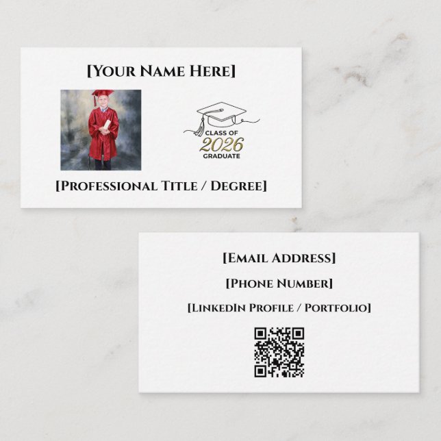 Class of 2026 / Business Card with QR (Front/Back)