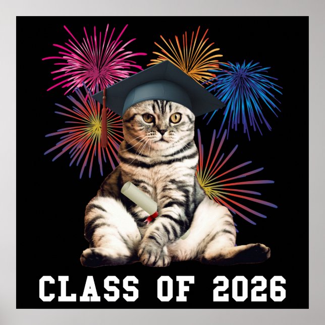 Class Of 2026 Cat Lover Poster (Front)
