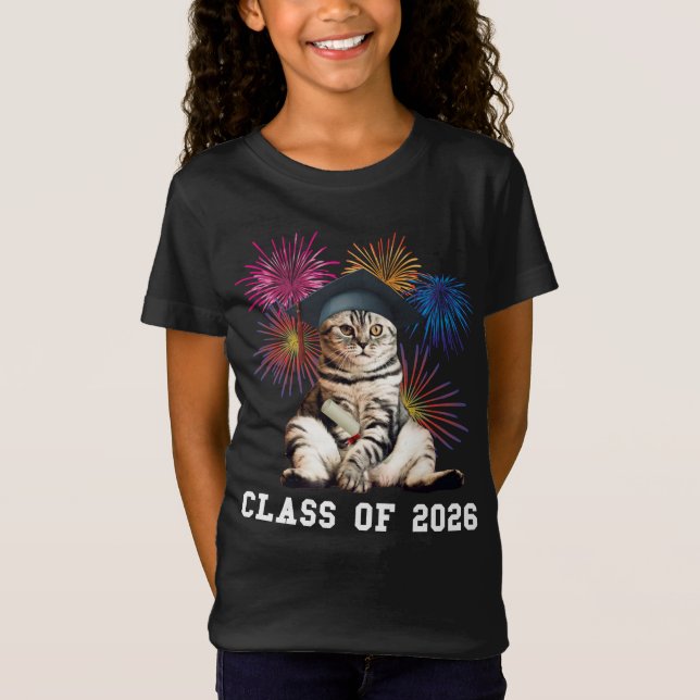 Class Of 2026 Cat Lover T-Shirt (Front)