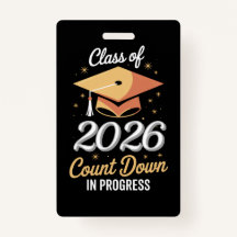 Class Of 2026 Count Down In Progress Peronalized  ID Badge
