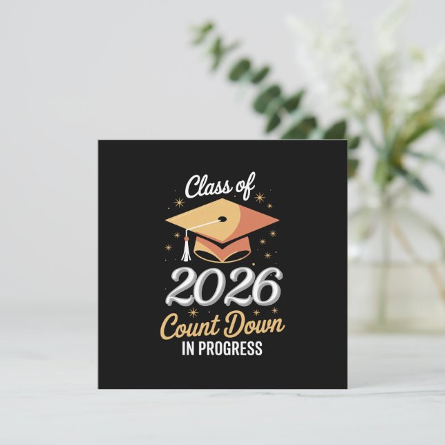 Class Of 2026 Count Down In Progress Peronalized  Invitation (Standing Front)