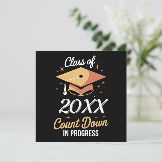 Class Of 2026 Count Down In Progress Personalised  Invitation (Standing Front)