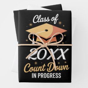 Class Of 2026 Count Down In Progress Personalized  Wrapping Paper Sheet
