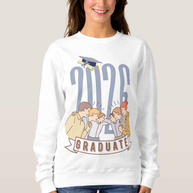 Class of 2026 Cute Graduation Apparel Sweatshirt (Front)