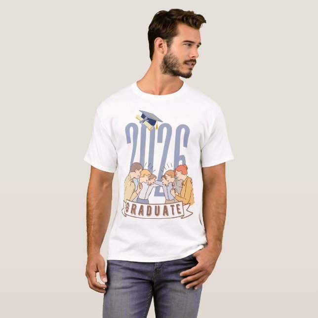 Class of 2026 Cute Graduation Apparel T-Shirt (Front Full)