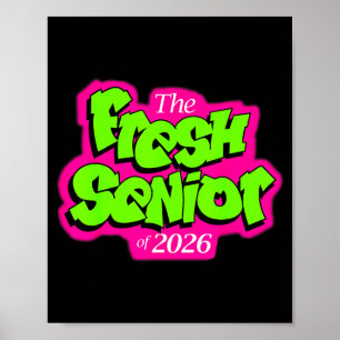Class of 2026 fresh senior 90s tv style retro poster
