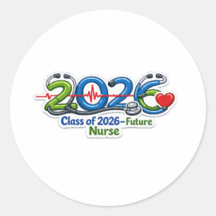Class of 2026 Future Nurse Graduation Classic Round Sticker