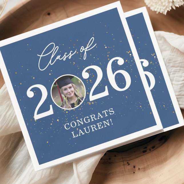 Class of 2026 Gold Glitter Graduation Napkin (Creator Uploaded)