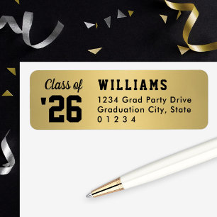 Class of 2026 Gold Graduation Return Address