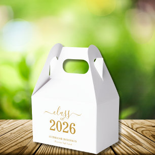 Class of 2026 Gold Script Graduation Favour Box