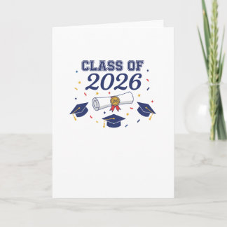 Class of 2026 Grad Caps and Diploma Card Blank