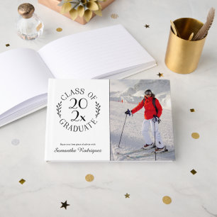 Class of 2026 Grad Photo Chic Pattern Graduation Guest Book