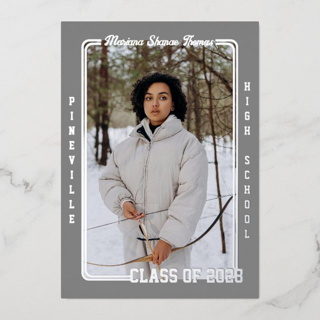 Class of 2026 Grad Sports Card Foil Announcement (Front)