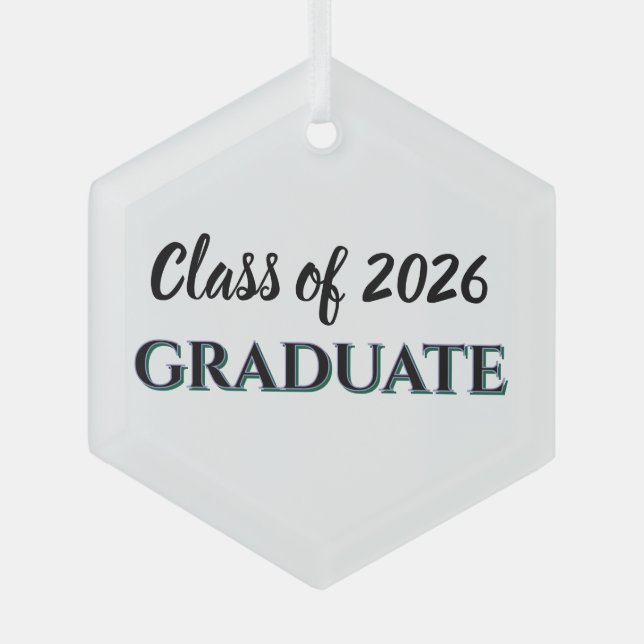 Class of 2026 Graduate Glass Tree Decoration (Front)