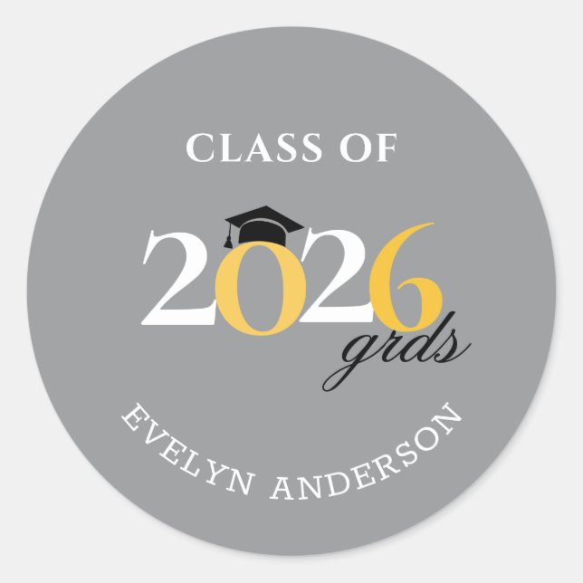 Class of 2026 Graduate Hershey's Candy Favours Cla Classic Round Sticker (Front)