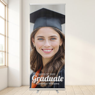 Class of 2026 Graduate Photo Chic Graduation Party Retractable Banner