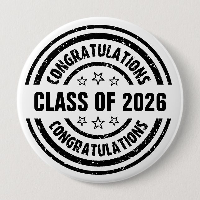 Class of 2026 Graduation  10 Cm Round Badge (Front)