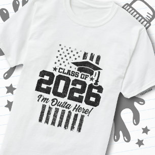Class of 2026 Graduation American Flag Senior 2026 T-Shirt