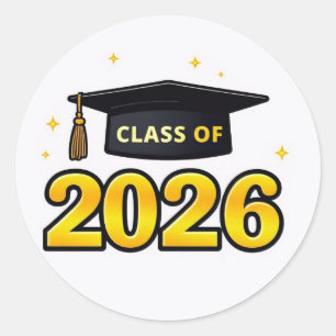 Class of 2026 Graduation Cap Classic Round Sticker