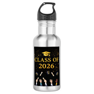 Class of 2026 Graduation Cap Design   Elegant Blac 532 Ml Water Bottle