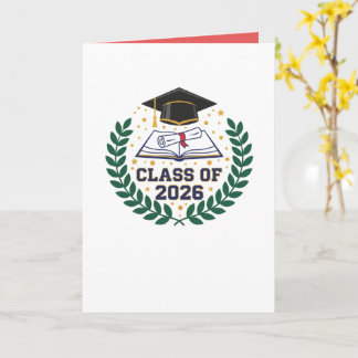 Class of 2026 Graduation Cap Folded Blank Card