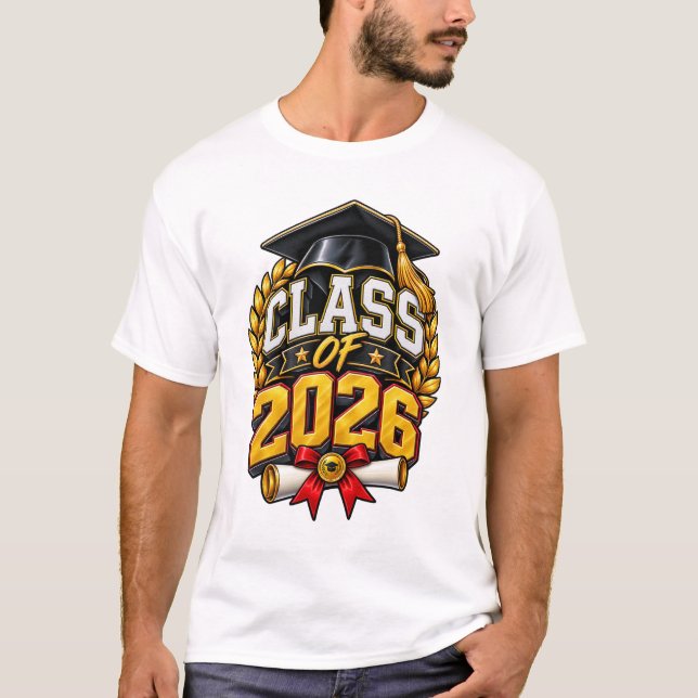 Class of 2026 Graduation Celebration Design T-Shirt (Front)