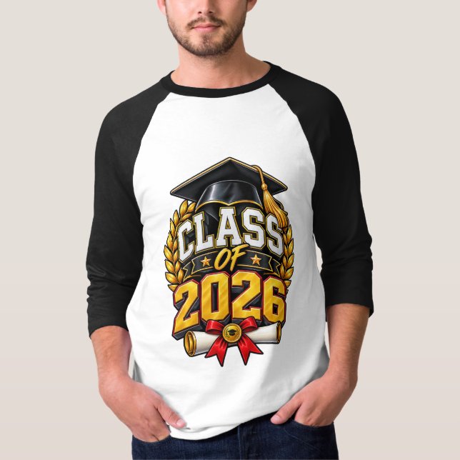 Class of 2026 Graduation Celebration Design T-Shirt (Front)