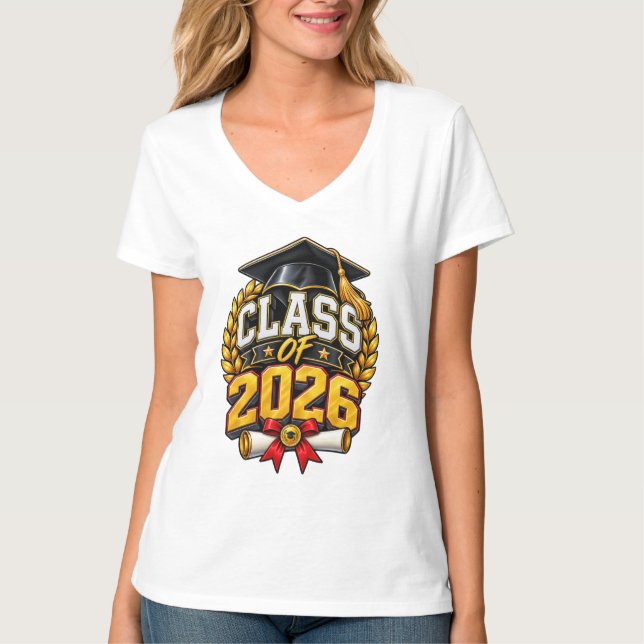 Class of 2026 Graduation Celebration Design T-Shirt (Front)