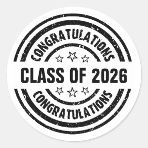 Class of 2026 Graduation  Classic Round Sticker