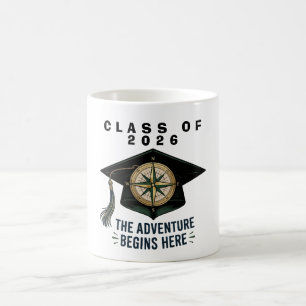 Class of 2026 Graduation Compass Mortarboard Coffee Mug