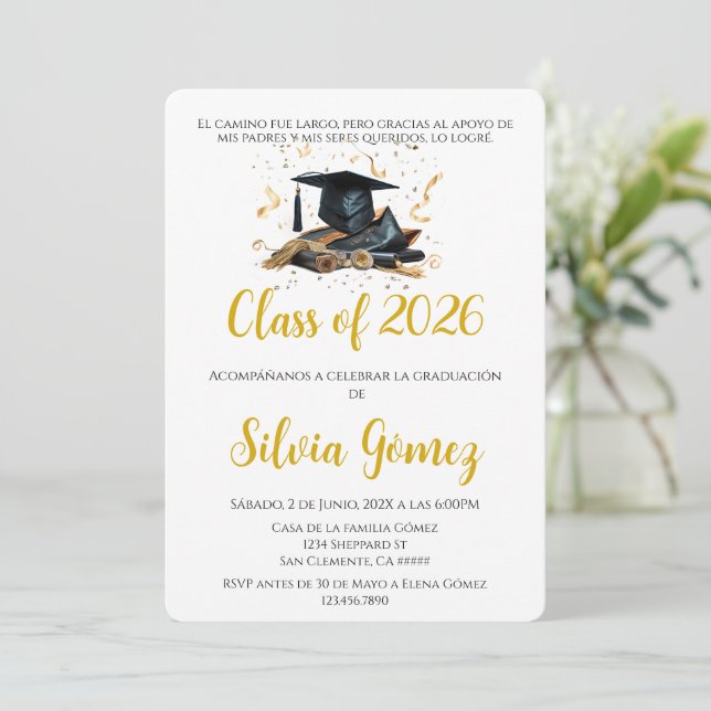 Class of 2026 graduation invitation (Standing Front)