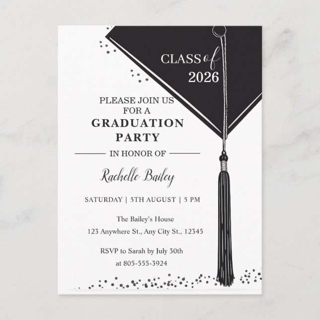 Class of 2026 Graduation Invitation Postcard (Front)
