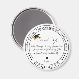 class of 2026, graduation modern chic thank you magnet