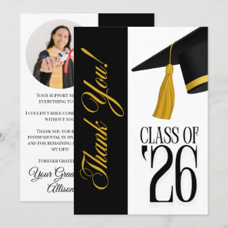 Class of 2026 Graduation Photo Thank You Card