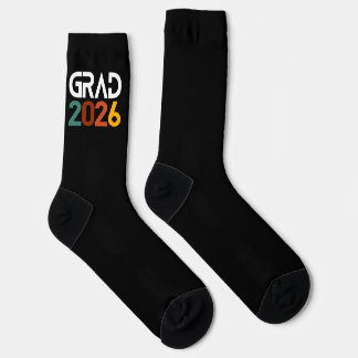 Class of 2026 Graduation Retro Vintage Minimalist Socks