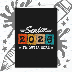 Class of 2026 Graduation Retro Vintage Senior 2026 Card