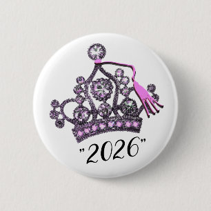 “Class of 2026” Graduation Tiara 6 Cm Round Badge