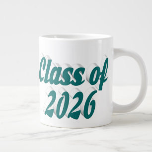 Class of 2026 green text graduation large coffee mug